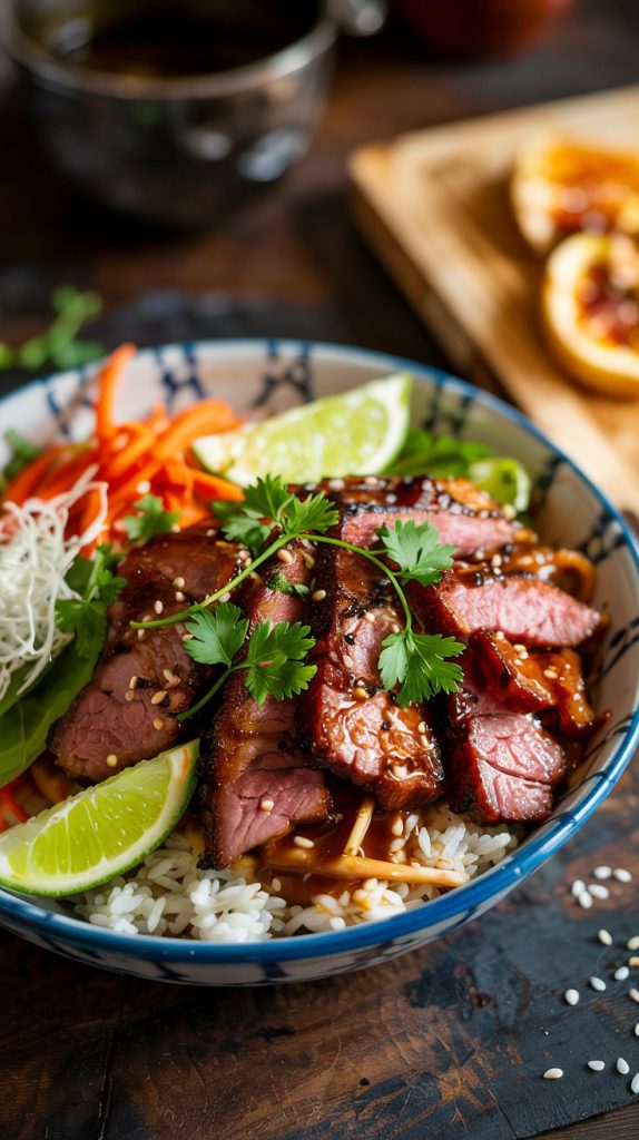 Asian BBQ Pork Rice Bowl recipe