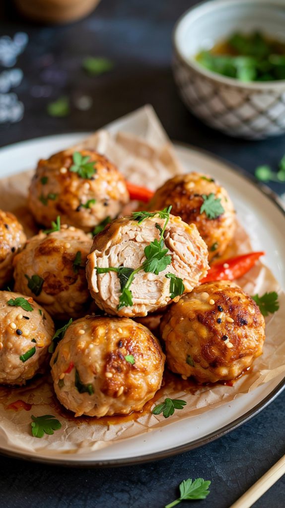 Asian Ground Chicken Meatballs Recipe