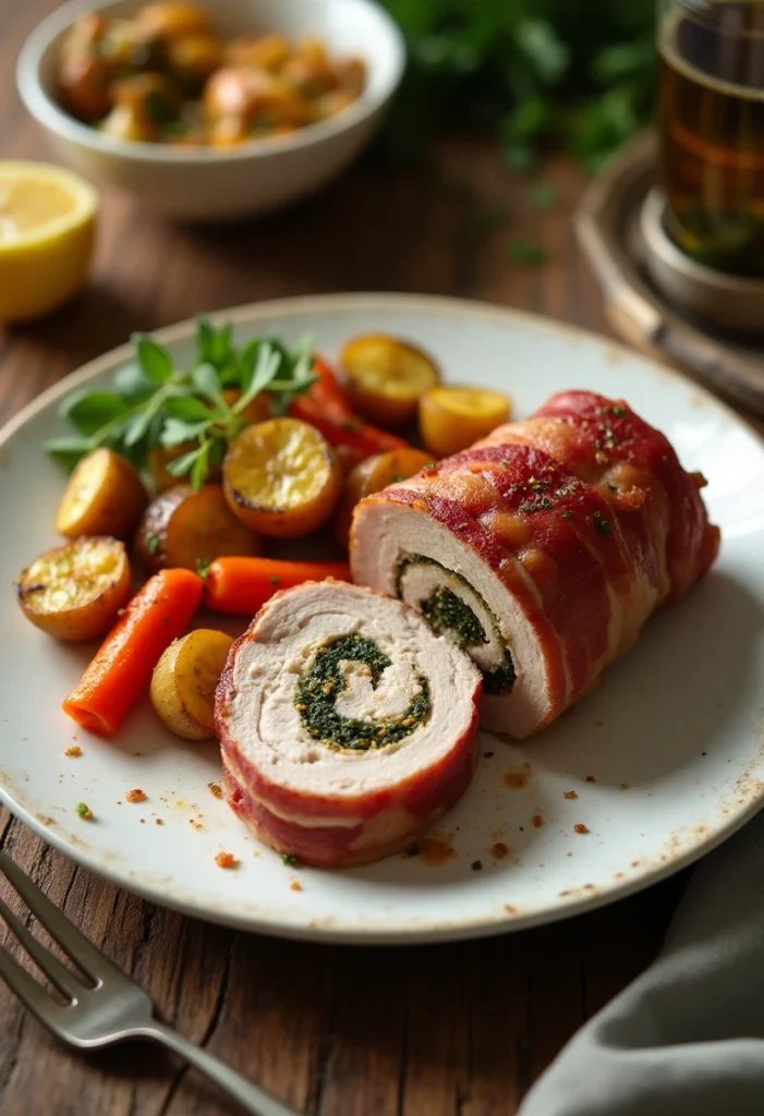 Bacon Wrapped Stuffed Pork Tenderloin