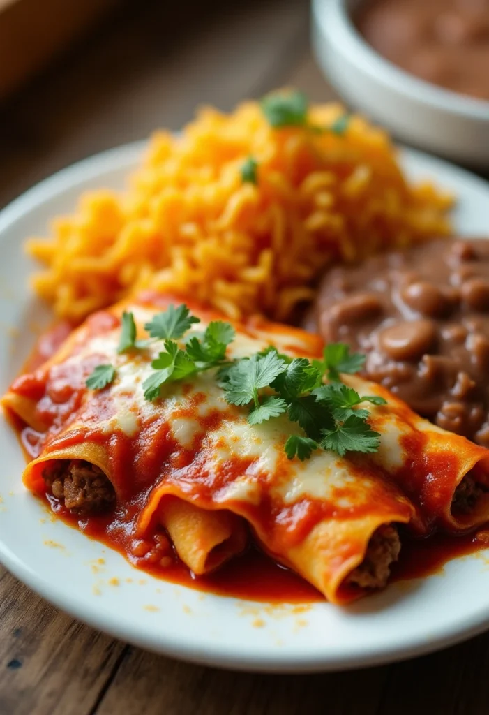 Beef Enchiladas with Red Sauce