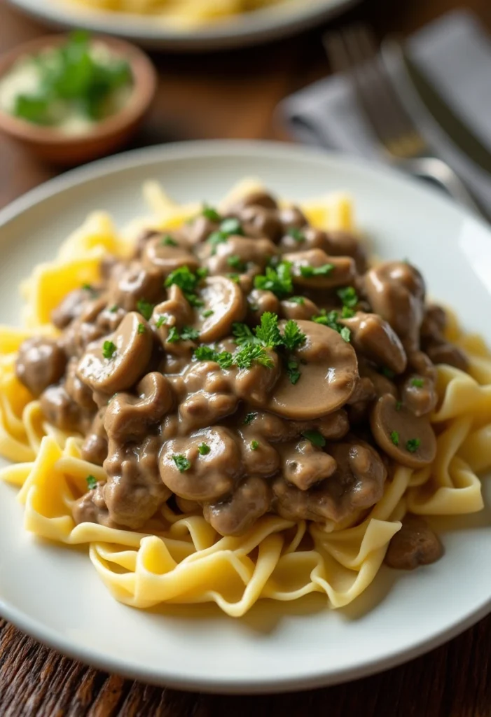 Beef Stroganoff with Cream of Mushroom Soup