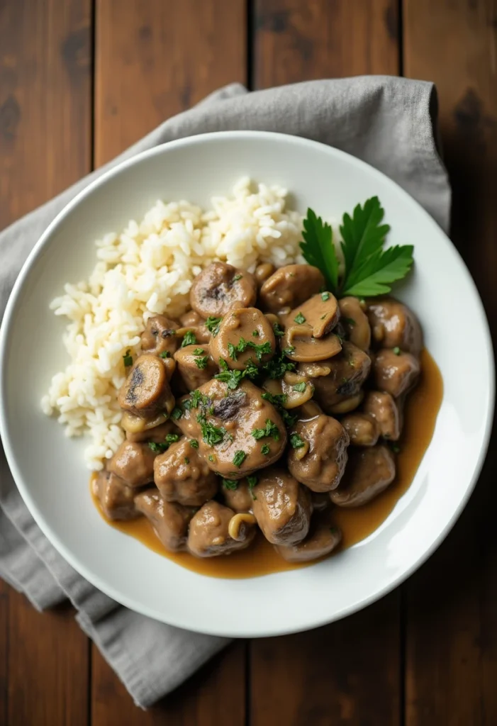 Beef Stroganoff with Rice