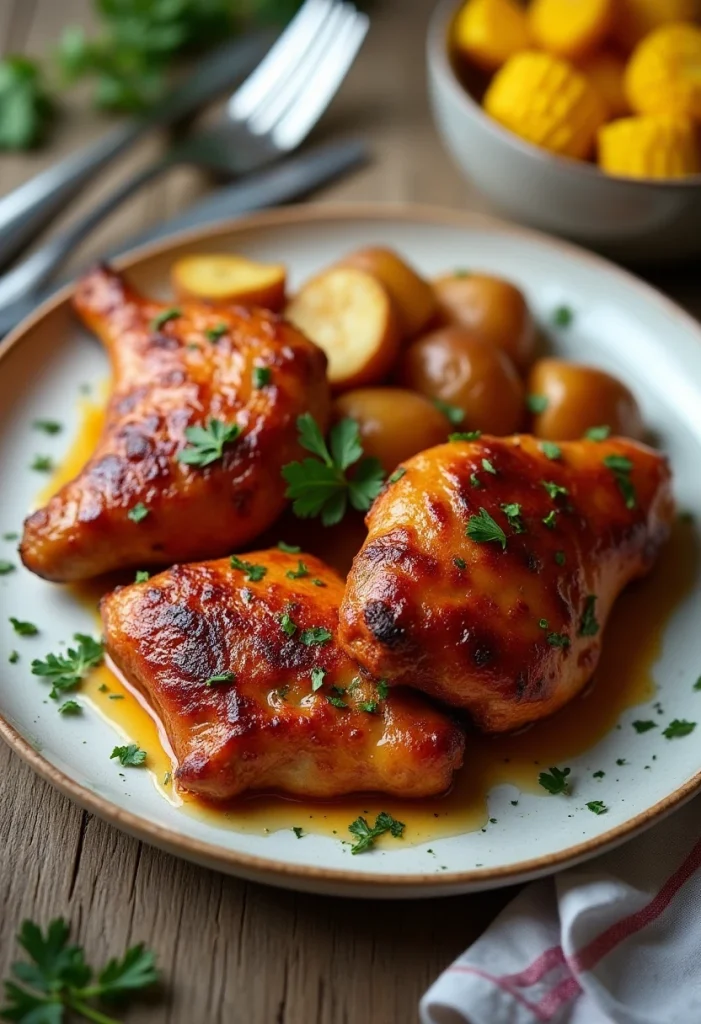 Caramelized BBQ Boneless Chicken Thighs in the Oven