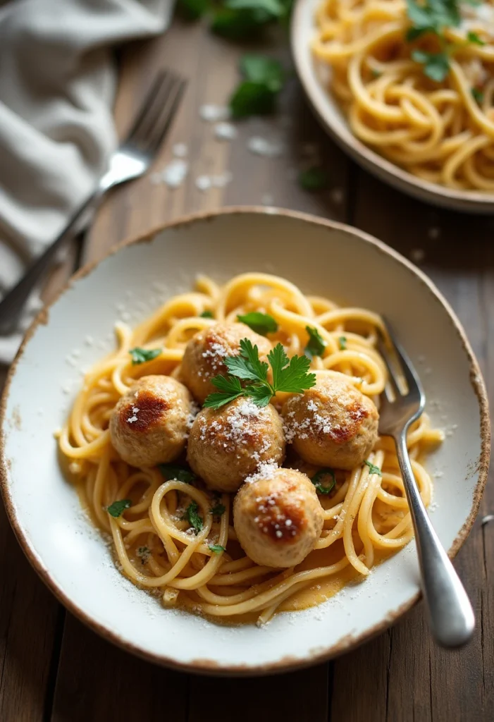 Chicken Ricotta Meatballs with Creamy Sauce