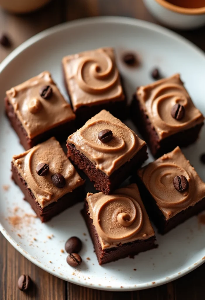Coffee Brownies with Mocha Frosting