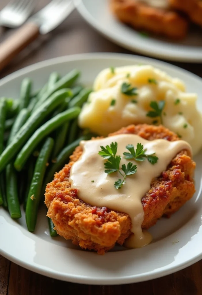 Country Fried Pork Chops with Bacon Gravy