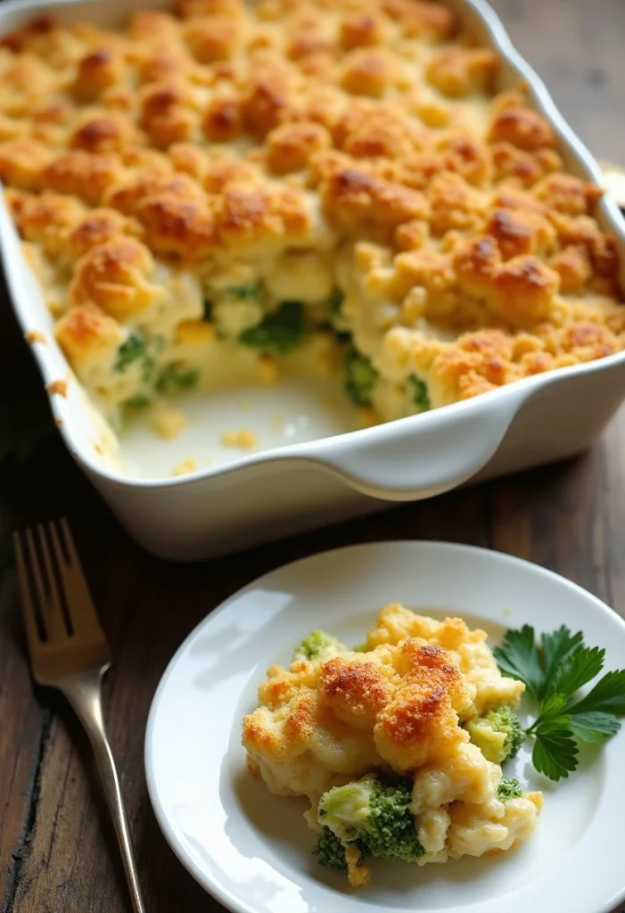 Creamy Rotisserie Chicken Broccoli Casserole