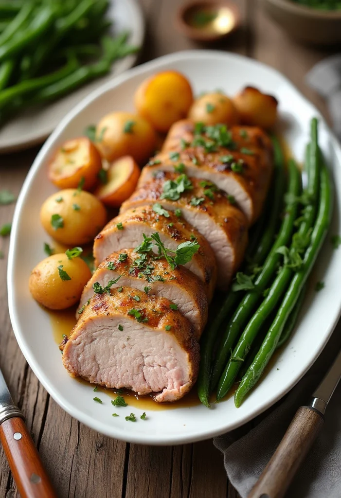 Garlic Herb Roasted Pork Tenderloin