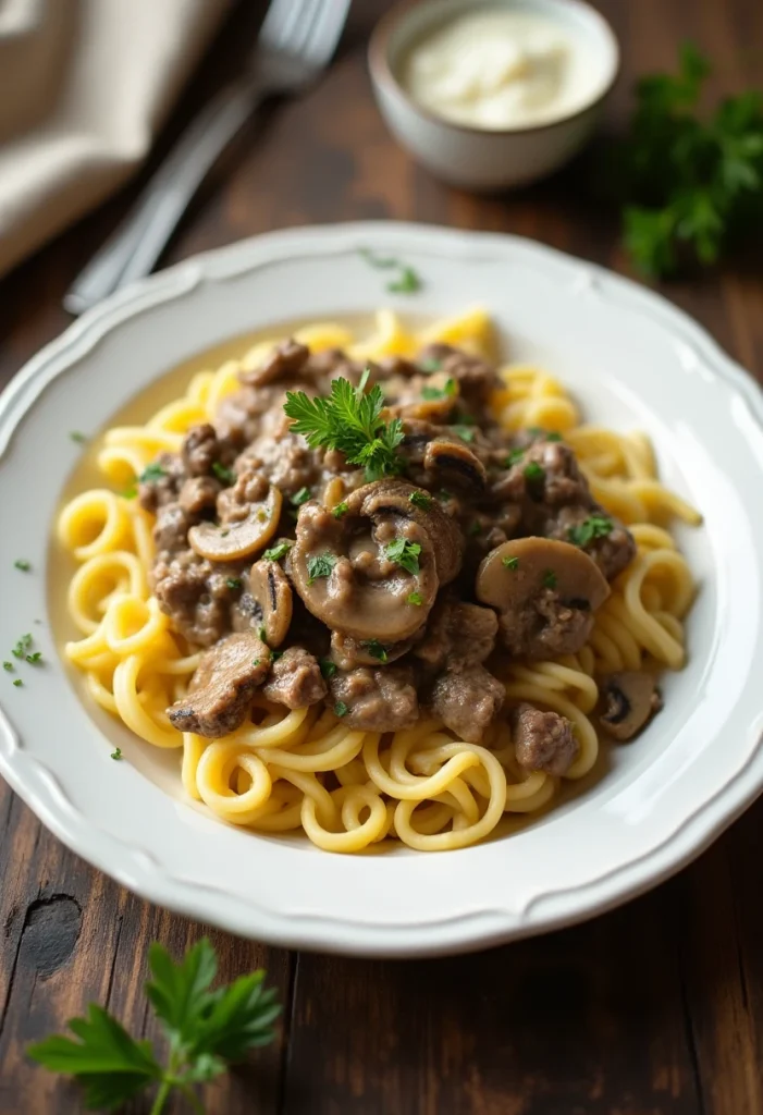 Ground Beef Stroganoff