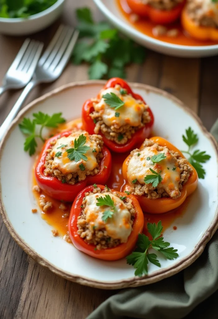 Ground Chicken Stuffed Bell Peppers