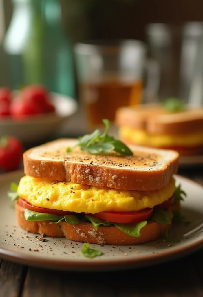 Healthy Bread Omelette Toast
