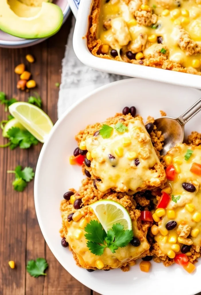 Healthy Ground Chicken Taco Casserole