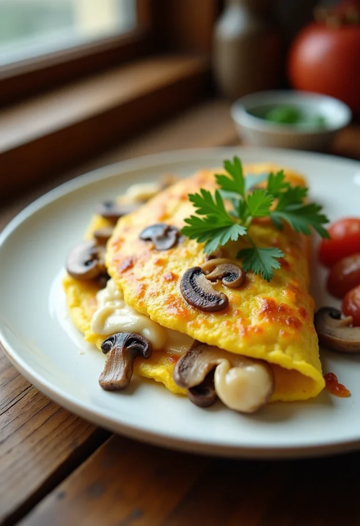 Mushroom and Cheese Omelette
