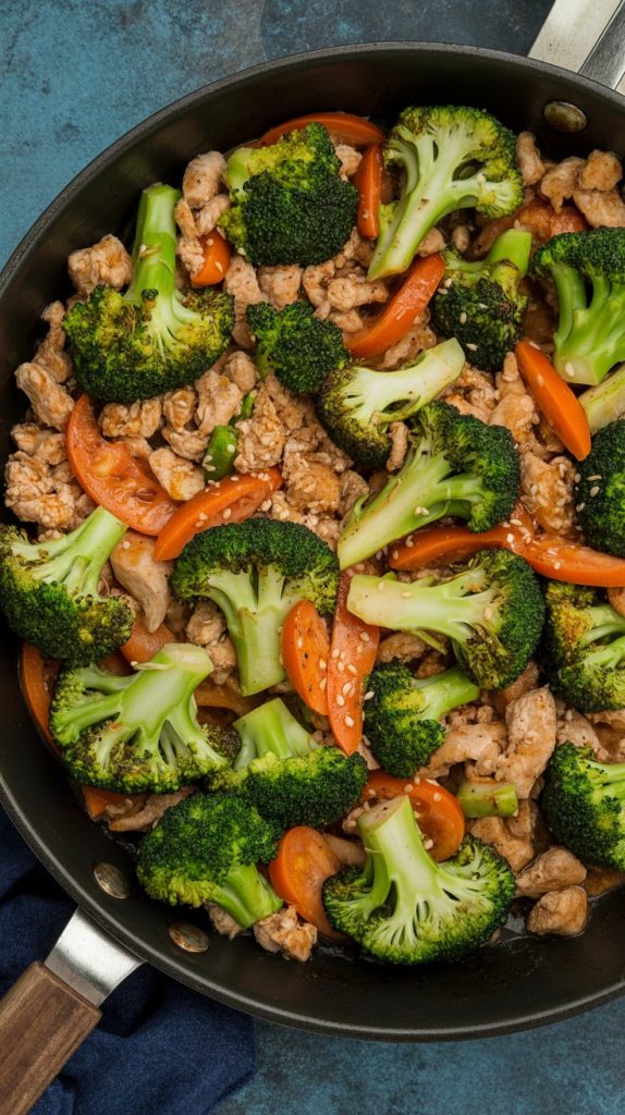 One Pan Ground Chicken and Broccoli Stir Fry Recipe