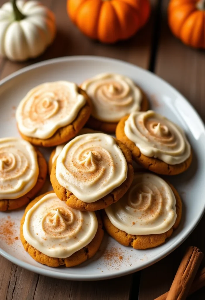 Pumpkin Cookies with Cinnamon Frosting