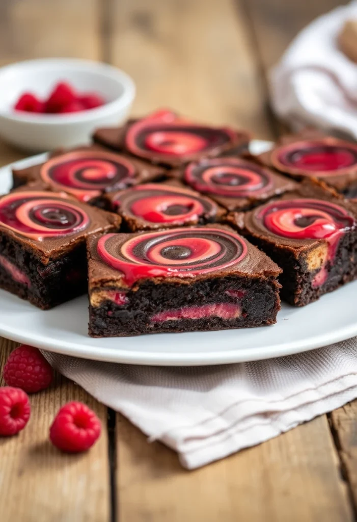 Raspberry Swirl Brownies
