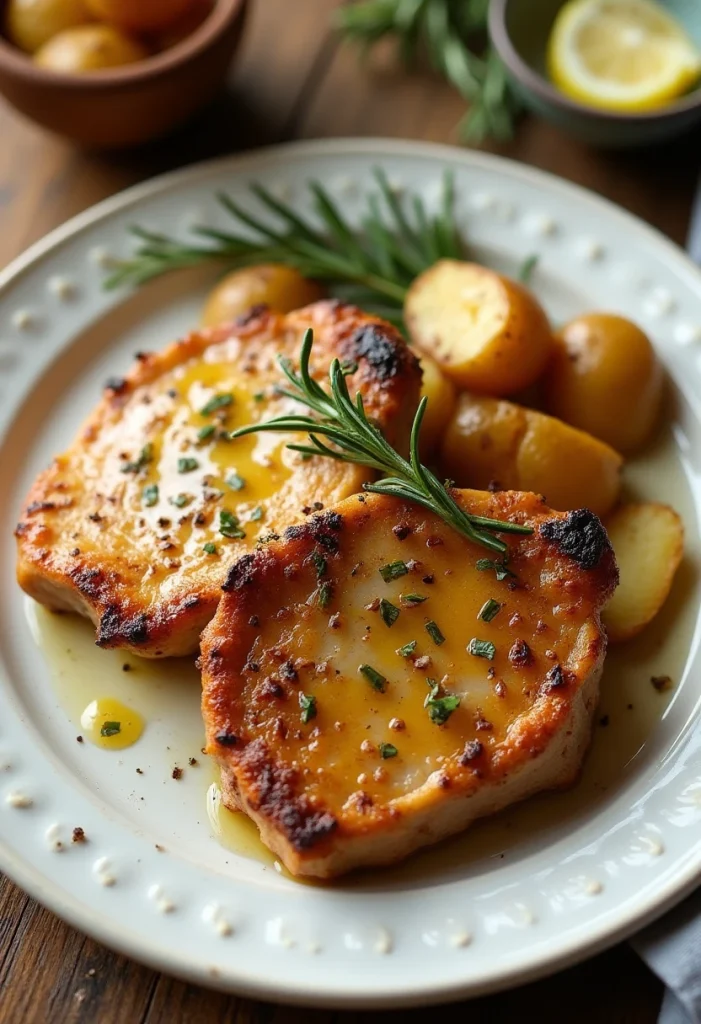 Rosemary Garlic Butter Pork Chops