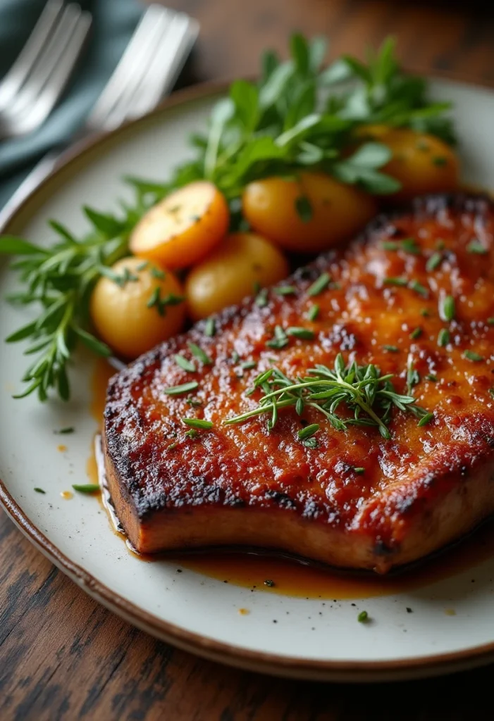 Slow Cooked Pork Belly with Fennel Seeds and Confit Potatoes