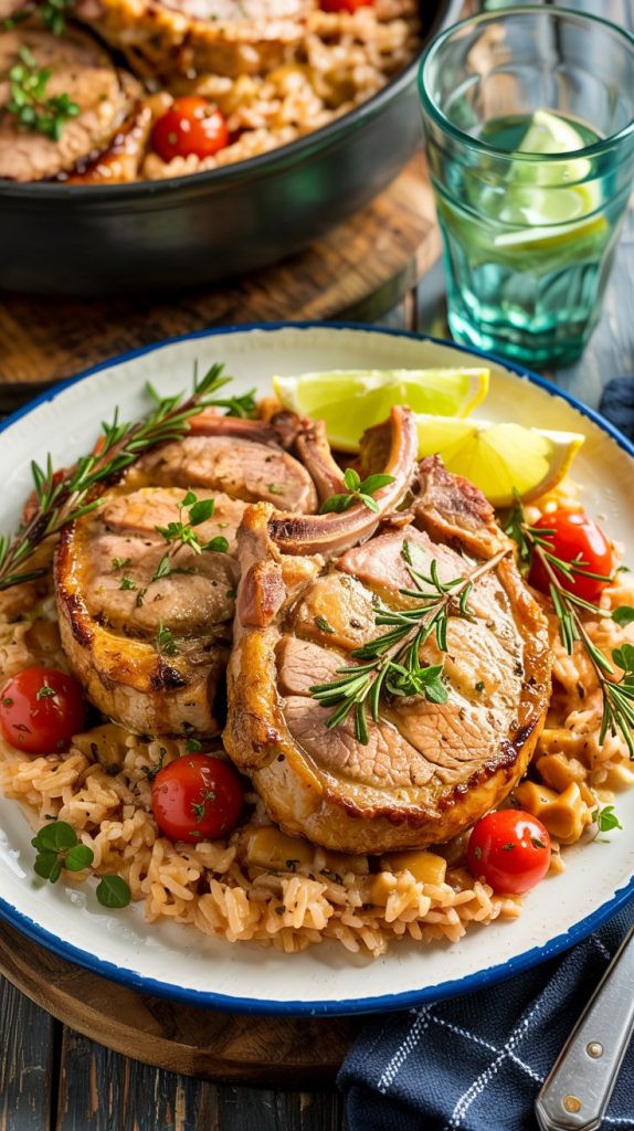 Southern Baked Pork Chops and Rice recipe