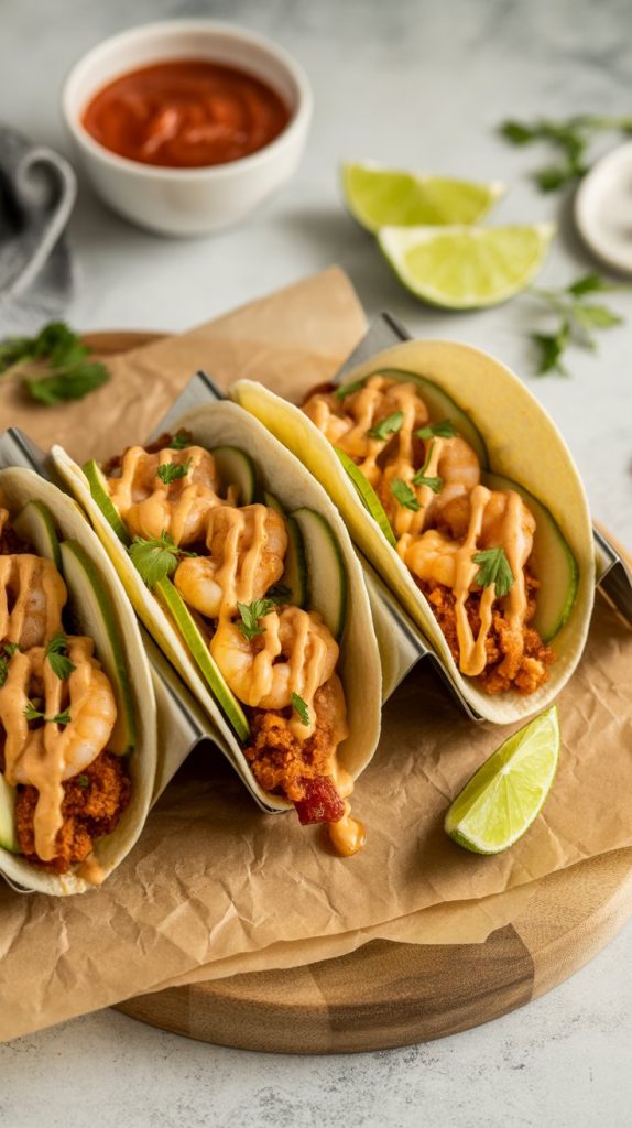 Air Fryer Bang Bang Shrimp Tacos recipe