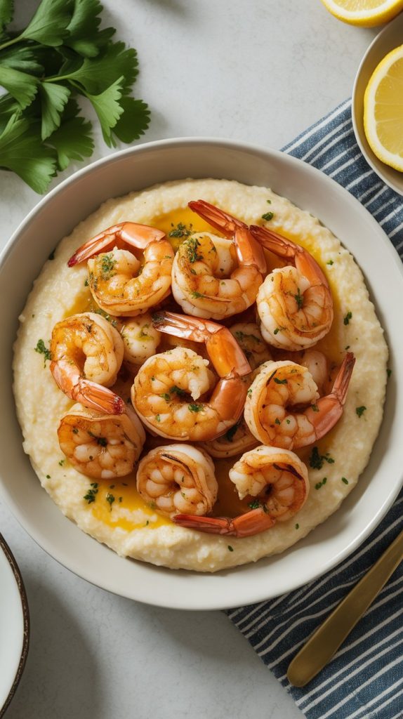 Cajun Shrimp and Cheddar Grits
