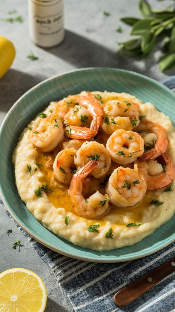 Garlic Butter Shrimp and Grits Recipe