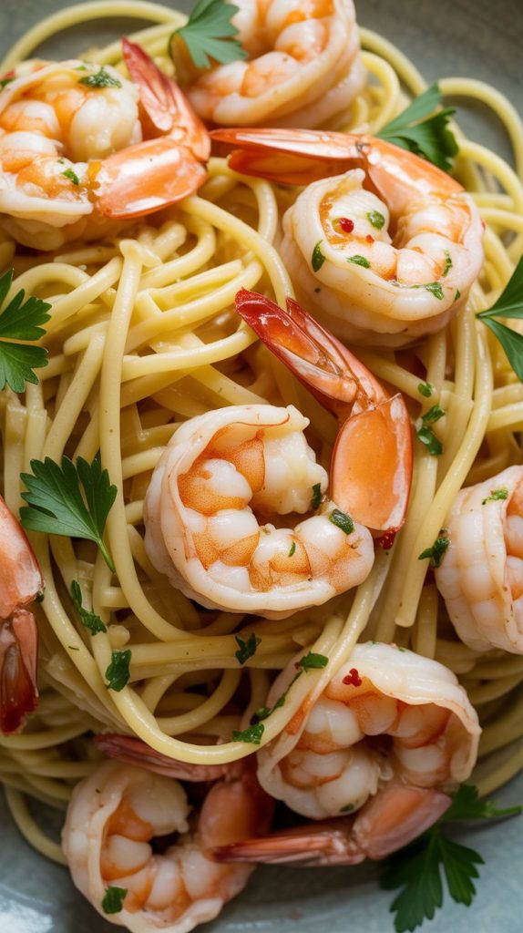 Shrimp Scampi Pasta Without Wine recipe