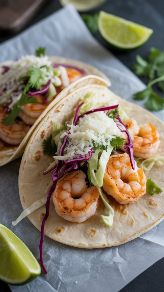 Shrimp Tacos With Cabbage Slaw recipe