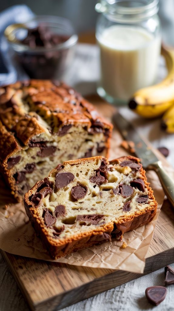 Healthier Chocolate Chip Banana Bread recipe