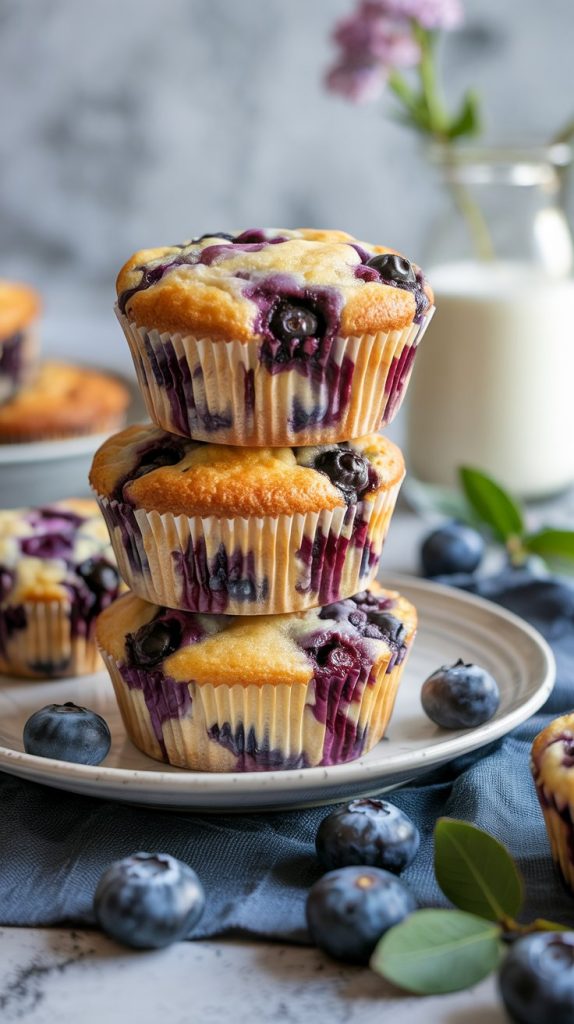 Healthy Greek Yogurt Blueberry Protein Muffins Recipe