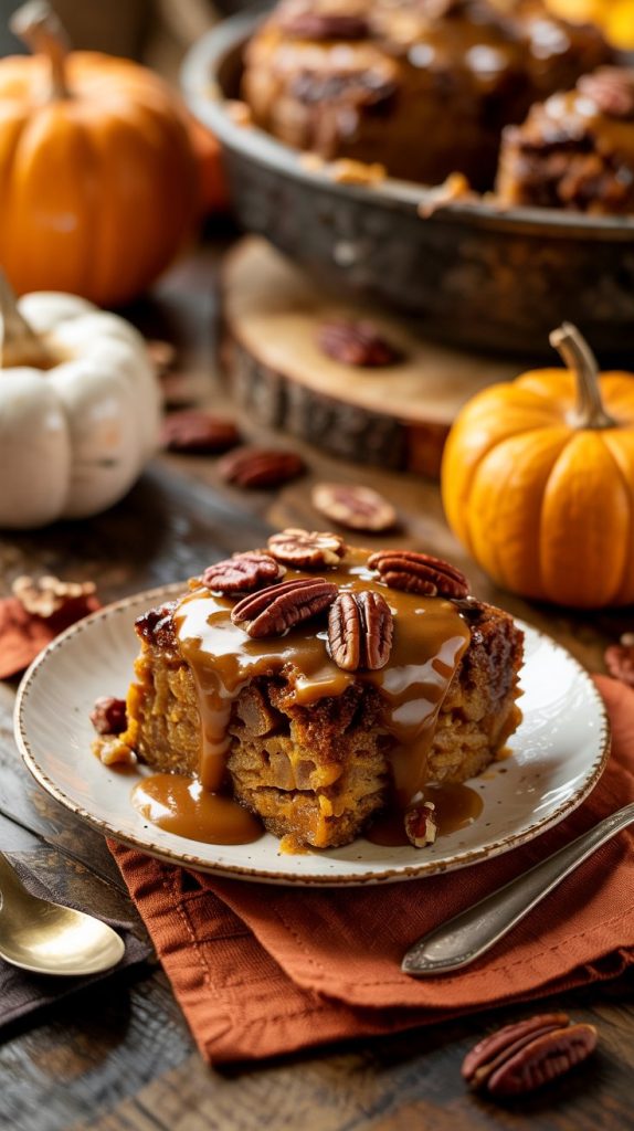 Pumpkin Pecan Bread Pudding Recipe