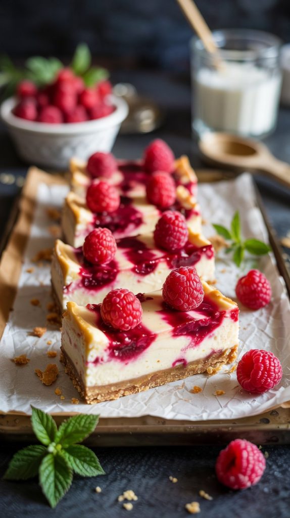 Healthy Raspberry Cheesecake Bars recipe