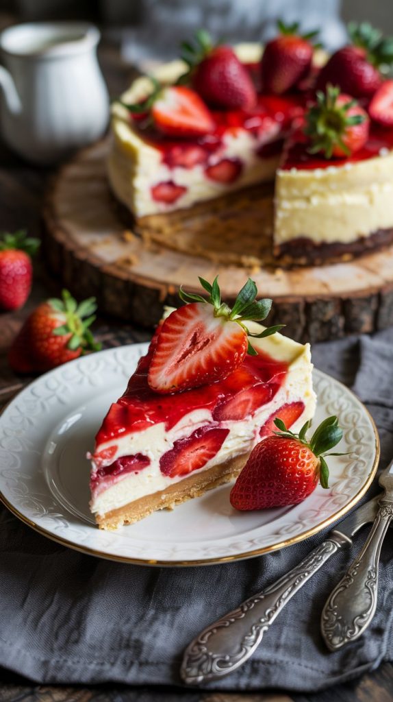 White Chocolate Strawberry Cheesecake recipe