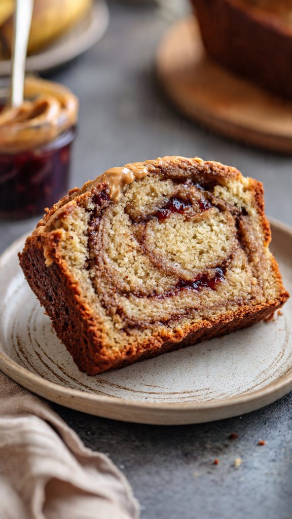 Peanut Butter Jelly Banana Bread